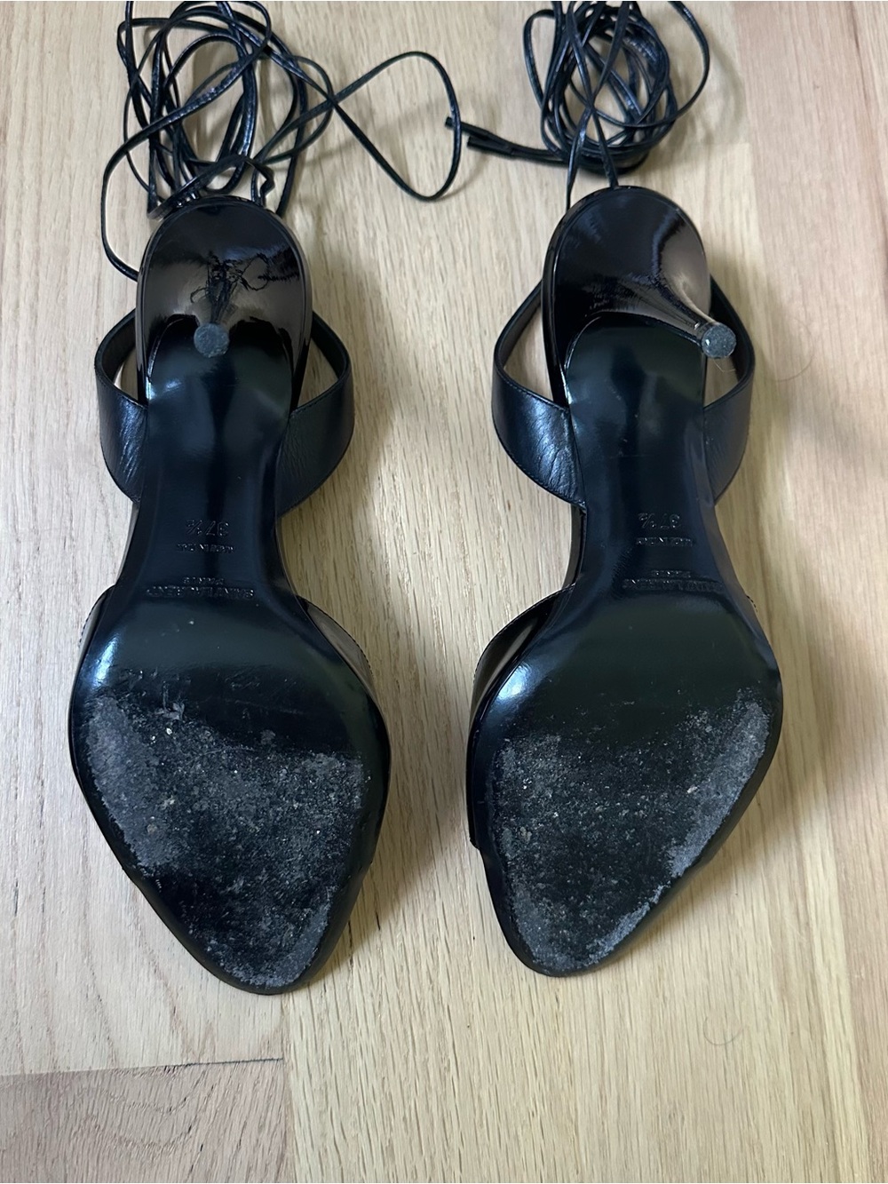Saint Laurent Patent Leather Wrap Sandal - Picture 5 of 10